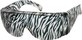 Angle of SW Animal Print Shield Style #1228 in Black/Clear Zebra Frame, Women's and Men's  