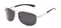 Angle of Archer #8309 in Glossy Silver Frame with Grey Lenses, Men's Aviator Sunglasses