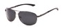 Angle of Archer #8309 in Matte Grey Frame with Grey Lenses, Men's Aviator Sunglasses