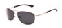 Angle of Archer #8309 in Matte Silver Frame with Grey Lenses, Men's Aviator Sunglasses