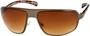 Angle of SW Large Aviator Style #1170 in Grey/Brown Plaid Frame with Amber Lenses, Women's and Men's  