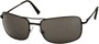 Angle of SW Large Square Aviator Style #1618 in Matte Black Frame with Grey Lenses, Women's and Men's  
