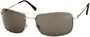Angle of SW Large Square Aviator Style #1618 in Silver Frame with Grey Lenses, Women's and Men's  