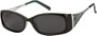 Angle of Raleigh #99710 in Black and Teal, Women's Square Sunglasses