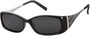 Angle of Raleigh #99710 in Black and White Frame with Smoke Lenses, Women's Square Sunglasses