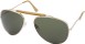 Angle of Atlantic #9819 in Gold and Tan Frame with Green Lenses, Women's and Men's Aviator Sunglasses