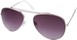 Angle of Atlantic #9819 in Silver and White Frame with Smoke Lenses, Women's and Men's Aviator Sunglasses