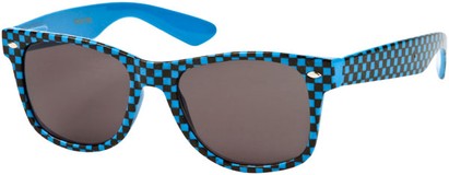 Angle of SW Checkered Retro Style #1417 in Blue Checkered Frame, Women's and Men's  
