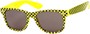 Angle of SW Checkered Retro Style #1417 in Yellow Checkered Frame, Women's and Men's  