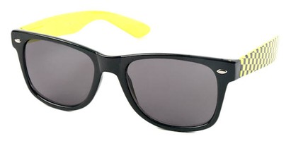 Angle of SW Checkered Retro Style #1417 in Black with Yellow Checker, Women's and Men's  
