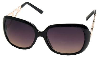 Angle of SW Oversized Style #1226 in Black and Gold Frame, Women's and Men's  