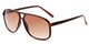 Angle of Sao Paulo #8199 in Brown Frame with Amber Lenses, Men's Aviator Sunglasses