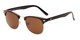Angle of Huntington #6694 in Black/Gold Frame with Amber Lenses, Women's and Men's Browline Sunglasses
