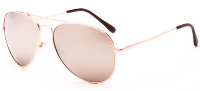 Angle of Caliber #1699 in Gold Frame with Gold Lenses, Women's and Men's Aviator Sunglasses