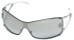 Angle of SW Shield Style #1244 in Silver Frame with Clear Lenses, Women's and Men's  