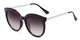 Angle of Canary #6583 in Black/Silver Frame with Smoke Lenses, Women's Cat Eye Sunglasses