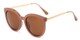 Angle of Canary #6583 in Brown Frame with Amber Lenses, Women's Cat Eye Sunglasses