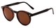 Angle of Carmine #6763 in Tortoise/Matte Brown Frame with Brown Lenses, Women's and Men's Round Sunglasses