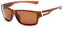Angle of Bolt #6923 in Matte Brown Frame with Amber Lenses, Women's and Men's Sport & Wrap-Around Sunglasses