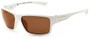 Angle of Bolt #6923 in Glossy White Frame with Amber Lenses, Women's and Men's Sport & Wrap-Around Sunglasses