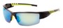 Angle of Oasis #1282 in Black/Yellow Frame with Mirrored Lenses, Men's Sport & Wrap-Around Sunglasses