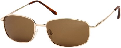 Angle of Excursion #5302 in Glossy Gold Frame with Dark Amber Lenses, Women's and Men's Retro Square Sunglasses