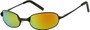Angle of SW Mirrored Metal Style #9435 in Matte Black Frame with Orange Mirrored Lenses, Women's and Men's  