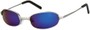 Angle of SW Mirrored Metal Style #9435 in Matte Silver Frame with Blue Mirrored Lenses, Women's and Men's  