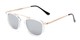 Angle of Rosco #8248 in Clear Frame with Silver Mirrored Lenses, Women's and Men's Round Sunglasses