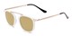 Angle of Rosco #8248 in White Frame with Gold Mirrored Lenses, Women's and Men's Round Sunglasses