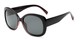Angle of Estes #2985 in Black/Purple Frame with Grey Lenses, Women's Square Sunglasses