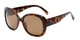 Angle of Estes #2985 in Tortoise Frame with Amber Lenses, Women's Square Sunglasses