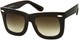 Angle of SW Oversized Retro Style #1877 in Black Frame with Green Lenses, Women's and Men's  