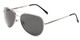 Angle of Expedition #1585 in Silver Frame with Grey Lenses, Women's and Men's Aviator Sunglasses