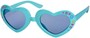 Angle of SW Kid's Heart Style #1477 in Light Blue Frame with Blue Lenses, Women's and Men's  