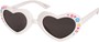 Angle of SW Kid's Heart Style #1477 in White Frame with Smoke Lenses, Women's and Men's  
