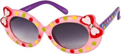 Angle of SW Kid's Polka Dot Bow Style #9935 in Pink Frame, Women's and Men's  