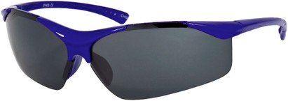 Angle of SW Kid's Sport Style #9412 in Blue Frame with Smoke Mirrored Lenses, Women's and Men's  