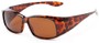 Angle of Dunlap #1100 in Glossy Tortoise Frame with Amber Lenses, Women's and Men's Square Sunglasses