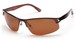 Angle of Transient #1369 in Bronze Frame with Brown Lenses, Men's Sport & Wrap-Around Sunglasses