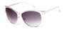 Angle of Kiwi #3620 in Silver/White Frame with Smoke Lenses, Women's Cat Eye Sunglasses