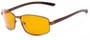 Angle of Limestone #1444 in Bronze Frame with Amber Lenses, Men's Square Sunglasses