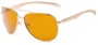 Angle of Spearhead #5050 in Gold Frame with Yellow Lenses, Women's and Men's Aviator Sunglasses