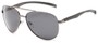 Angle of Spearhead #5050 in Grey Frame with Smoke Lenses, Women's and Men's Aviator Sunglasses
