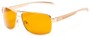 Angle of Argo #1466 in Gold Frame with Yellow Lenses, Men's Aviator Sunglasses