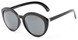 Angle of Pickwick #1663 in Black/Silver Frame with Grey Lenses, Women's Cat Eye Sunglasses