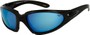 Angle of Whitewater #4230 in Black Frame with Blue Mirrored Lenses, Women's and Men's Sport & Wrap-Around Sunglasses