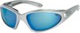 Angle of Whitewater #4230 in Silver Frame with Blue Mirrored Lenses, Women's and Men's Sport & Wrap-Around Sunglasses