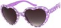 Angle of SW Folding Heart Style #1120 in Purple Frame with Smoke Lenses, Women's and Men's  
