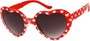 Angle of SW Folding Heart Style #1120 in Red Frame with Smoke Lenses, Women's and Men's  